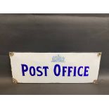 A rare and early Post Office enamel sign with central coat of arms, in excellent original condition,