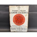 A Board of Trade Labour Exchange, Chandos Hall, Westgate, Bath enamel sign of unusual small size, 12