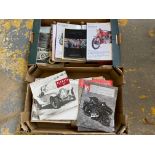 Two boxes of motoring catalogues from Bonhams, Sothebys etc.