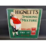 A rare Hignett's Smoking Mixture pictorial enamel sign, with some small areas of overpainting, 20