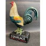 A Courage Brewery advertising cockeral display figure, in very good original condition, 12" tall.