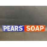 A small Pear's Soap enamel strip, restored, 18 1/2 x 2 3/4".