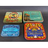 Four tobacco related tins including Player's Navy Cut, Edgeworth etc.