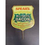 A Spear's Wiltshire Bacon of Bath tin plate label of bright colour.