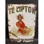 A Liptons Tea pictorial enamel sign, 20 x 30".