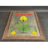 An advertising mirror for Tulip Safety Matches, an older reproduction (probably 1970s), 19 1/2 x
