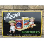 A very rare Morse's Distemper pictorial enamel sign depicting the two Morse's characters