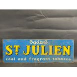 An Ogden's St. Julien rectangular tin advertising sign, 29 1/2 x 9 3/4".