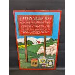 A very rare pictorial enamel sign advertising Little's Sheep Dips with small areas of restoration