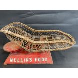 A set of baby weighing scales with advertising for Mellin's Food, in good original condition with