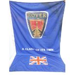 A Rover garage forecourt flag 'in a class of its own', 43 3/4 x 59".