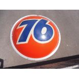 A very large '76' American oil company plastic domed sign, 73" diameter.