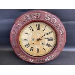 A Venus Soap 'saves rubbing' advertising dial clock, 18 1/2" diameter.