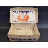 A small Palethorpes' Royal Cambridge Sausages cardboard dispensing box with bright image to the