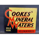 A Cookes' Mineral Waters of Wellingborough rectangular tin advertising sign, 12 x 9 1/2".