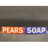 A Pears' Soap enamel strip sign, some overpainting, 18 1/2 x 3".