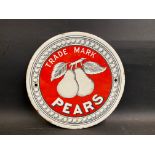A small circular Pears soap enamel sign, in very good condition, 7" diameter.