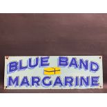 A modern Blue Band Margarine tin advertising sign, 18 x 6".