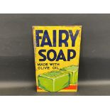 A small Fairy Soap part pictorial tin advertising sign, 6 1/2 x 10 1/2".