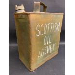 A Scottish Oil Agency two gallon petrol can.