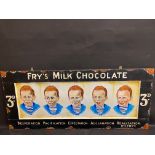 A decorative and contemporary oil on board advertising Fry's Milk Chocolate, 45 x 19 1/2".