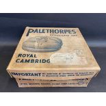 A Palethorpes' Royal Cambridge sausages cardboard box, 10 x 10".