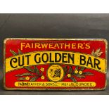 A Fairweather & Sons of Dundee Cut Golden Bar tobacco tin.