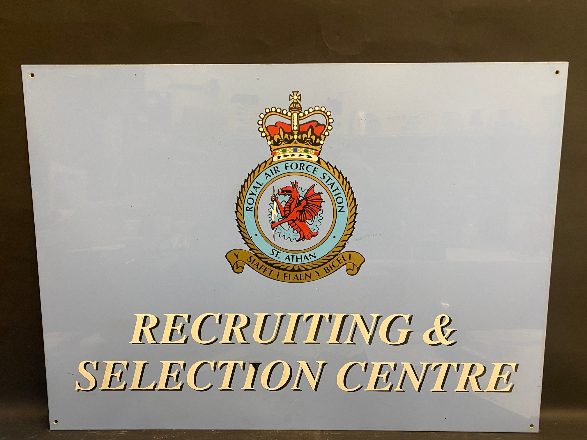 A Royal Air Force Recruiting & Selection Centre, rectangular advertising sign, 36 x 26".