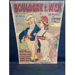 A large French railway pictorial advertising poster 'Boulogne s. Mer', 28 3/4 x 41 1/4".