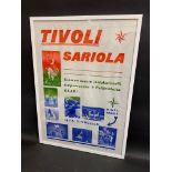 A framed and glazed advertising poster - Tivolui Sariola, with images of old images of fairground