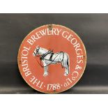 A Georges & Co. Ltd Bristol Brewery circular enamel sign, 13 3/4" diameter.