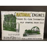 A 'National' Engines pictorial enamel sign, restored, 30 x 20".