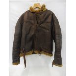 An Air Ministry leather and fur lined flying jacket, size 5.