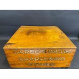 A Carborundum Sharpening Stones table top three drawer dispensing cabinet with a well detailed image