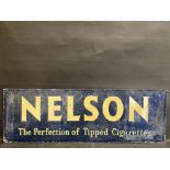 A Nelson 'tipped cigarettes' rectangular aluminium sign, 48 x 16".