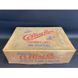 A Collins Bros English Harris & Bacon cardboard dispensing box, 14 1/2 x 10".