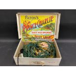 A Paton's Prince Charlie boot lace counter top dispensing box.