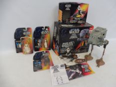A boxed Star Wars Kenner circa 1996 Imperial AT-ST plus a small quantity of carded figures; also a
