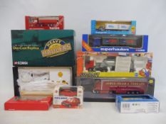A box of mainly Corgi heavy haulage models.