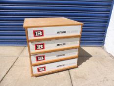 A rare Britains four drawer toy shop dispensing chest, probably used for soldiers or plastic