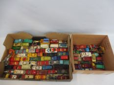 A quantity of playworn die-cast models to include Dinky and Corgi.