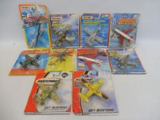 Ten Matchbox Sky Busters carded bubble packs.