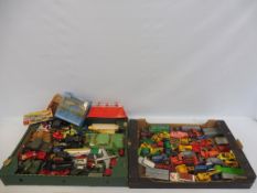 A selection of mainly playworn die-cast models including Dinky and Corgi etc.