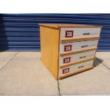 A rare Britains four drawer toy shop dispensing chest, probably used for soldiers or plastic