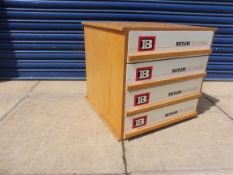 A rare Britains four drawer toy shop dispensing chest, probably used for soldiers or plastic