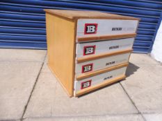 A rare Britains four drawer toy shop dispensing chest, probably used for soldiers or plastic