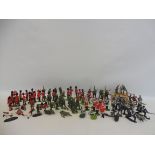 A selection of mostly Britains Deetail soldiers including British and German.