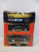 Three boxed 1:18 scale models including a 1955 Ford Thunderbird, Shelby Series I etc.