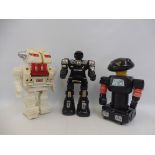 Three battery operated robots, circa 1970s/1980s.