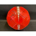 A 2004/5 football covered in signatures, including Rio Ferdinand.